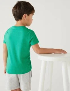 Pure Cotton Dinosaur Print T-Shirt (2-8 Yrs) -Marksandspencer Sale Store SD 04 T88 4226B J4 X EC 2