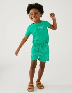 Cotton Rich Dinosaur Shorts (2 - 8 Yrs)