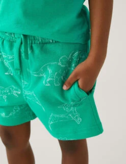 Cotton Rich Dinosaur Shorts (2 - 8 Yrs) -Marksandspencer Sale Store SD 04 T88 4376B J4 X EC 1