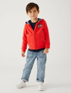 Cotton Rich Spider-Man™ Zip Hoodie (2-8 Yrs) -Marksandspencer Sale Store SD 04 T88 4687C B0 X EC 1
