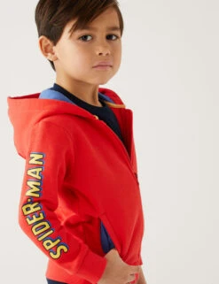 Cotton Rich Spider-Man™ Zip Hoodie (2-8 Yrs) -Marksandspencer Sale Store SD 04 T88 4687C B0 X EC 2