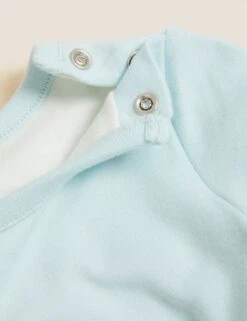 Pure Cotton Elephant Sleepsuit (7lbs - 12 Mths) -Marksandspencer Sale Store SD 04 T92 4510N JA X EC 2