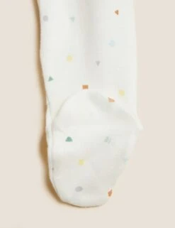 Pure Cotton Elephant Sleepsuit (7lbs - 12 Mths) -Marksandspencer Sale Store SD 04 T92 4510N JA X EC 4