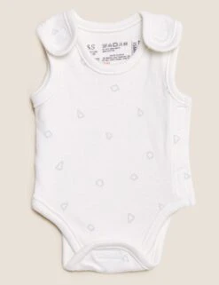 3pk Pure Cotton Premature Bodysuits (3lbs-4lbs) -Marksandspencer Sale Store SD 04 T92 6304M Z4 X EC 3