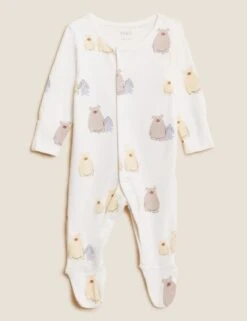 4pc Bear Print Starter Set (7lbs - 12 Mths) -Marksandspencer Sale Store SD 04 T92 6507N K4 X EC 1