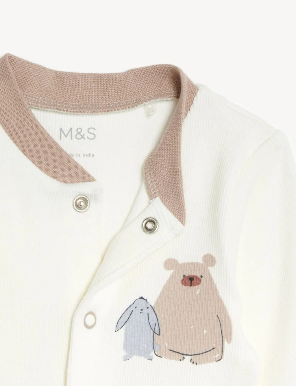 2pk Cotton Rich Bear Sleepsuits (6 1/2lbs-3 Yrs) 3 2pk Cotton Rich Bear Sleepsuits (6 1/2lbs-3 Yrs) - Image 3