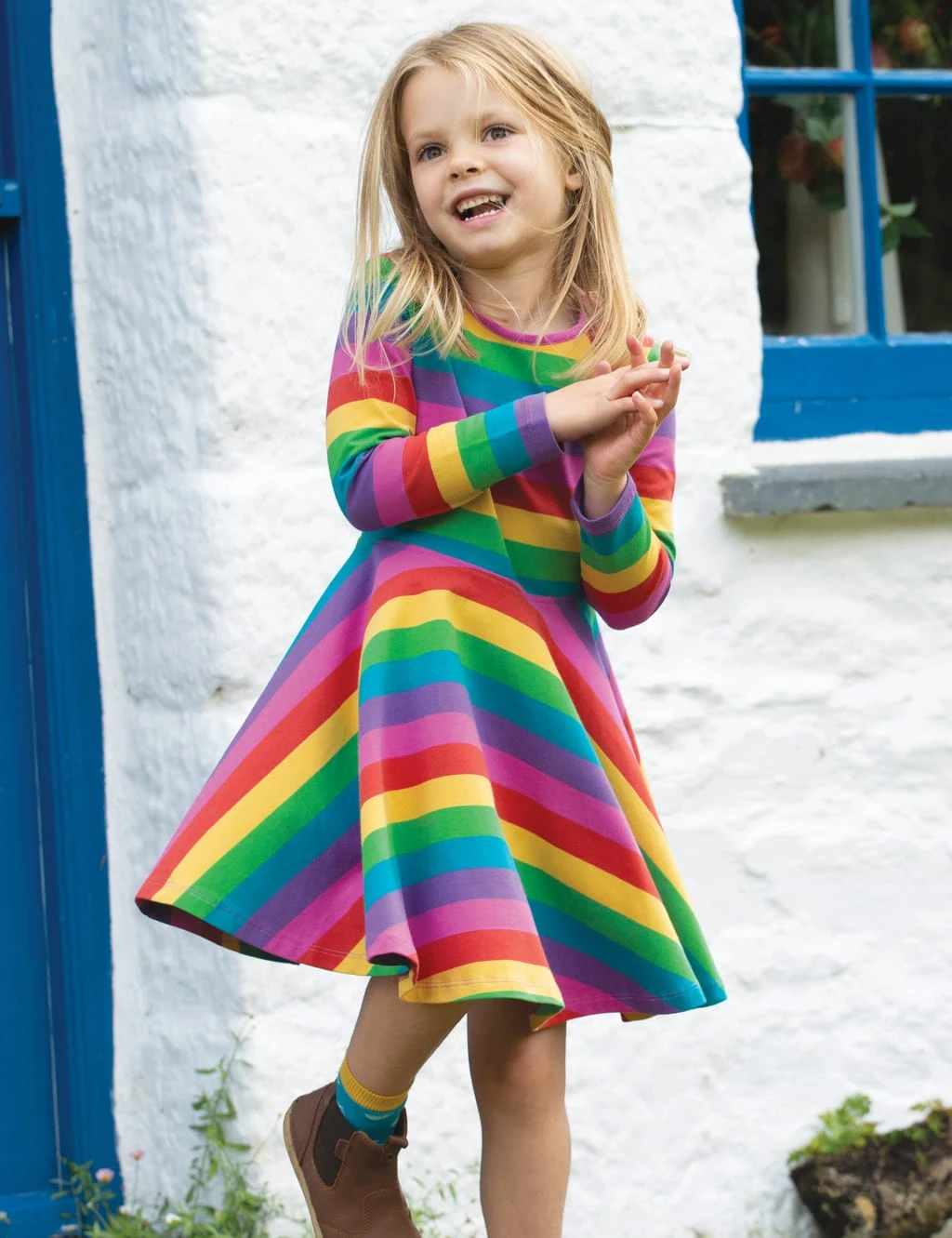 Frugi Organic Cotton Striped Dress (6 Mths - 7 Yrs) 2 Frugi Organic Cotton Striped Dress (6 Mths - 7 Yrs) - Image 2