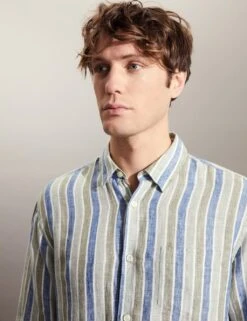 Jaeger Pure Linen Striped Shirt