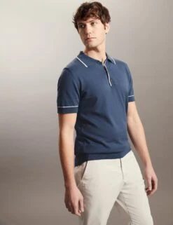 Jaeger Pure Cotton Knitted Polo Shirt