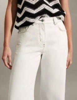 Jaeger High Waisted Wide Leg Cropped Jeans 9 Jaeger High Waisted Wide Leg Cropped Jeans -Marksandspencer Sale Store SD 09 T97 7327E NZ X EC 2