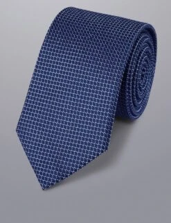 Geometric Textured Pure Silk Tie