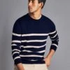 Pure Merino Wool Striped Crew Neck Jumper -Marksandspencer Sale Store SD 10 T08 2335 E4 X EC 0