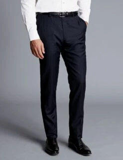 Slim Fit Pure Wool Stripe Suit Trousers