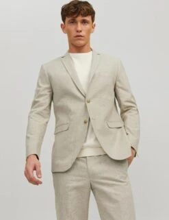 Jack & Jones Linen Rich Single Breasted Blazer