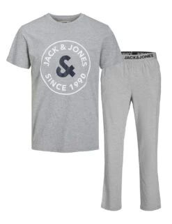 Jack & Jones Cotton Rich Logo Print Pyjama Set