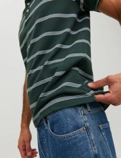 Jack & Jones Pure Cotton Striped Tipped Polo Shirt 8 Jack & Jones Pure Cotton Striped Tipped Polo Shirt -Marksandspencer Sale Store SD 10 T18 1929 J3 X EC 1