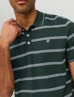 Jack & Jones Pure Cotton Striped Tipped Polo Shirt 9 Jack & Jones Pure Cotton Striped Tipped Polo Shirt -Marksandspencer Sale Store SD 10 T18 1929 J3 X EC 2