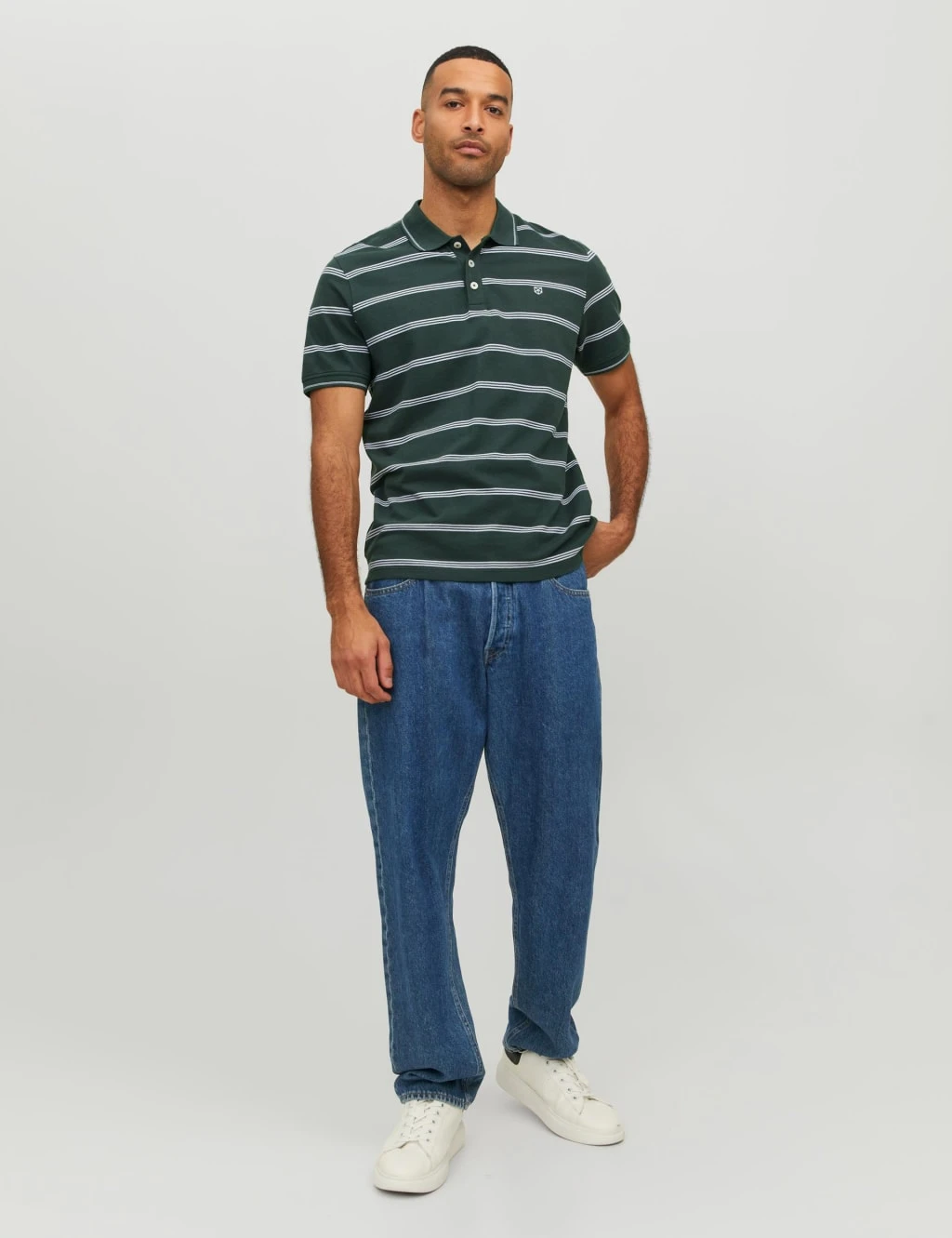 Jack & Jones Pure Cotton Striped Tipped Polo Shirt 6 Jack & Jones Pure Cotton Striped Tipped Polo Shirt - Image 6