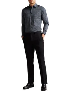 Ted Baker Cotton Rich Geometric Print Oxford Shirt -Marksandspencer Sale Store SD 10 T18 2700 F4 X EC 1