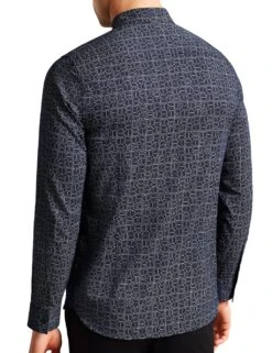 Ted Baker Cotton Rich Geometric Print Oxford Shirt -Marksandspencer Sale Store SD 10 T18 2700 F4 X EC 2