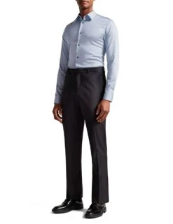 Ted Baker Cotton Rich Herringbone Print Oxford Shirt -Marksandspencer Sale Store SD 10 T18 2703 E4 X EC 1