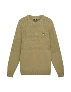 Lyle & Scott Cotton Rich Crew Neck Jumper With Wool