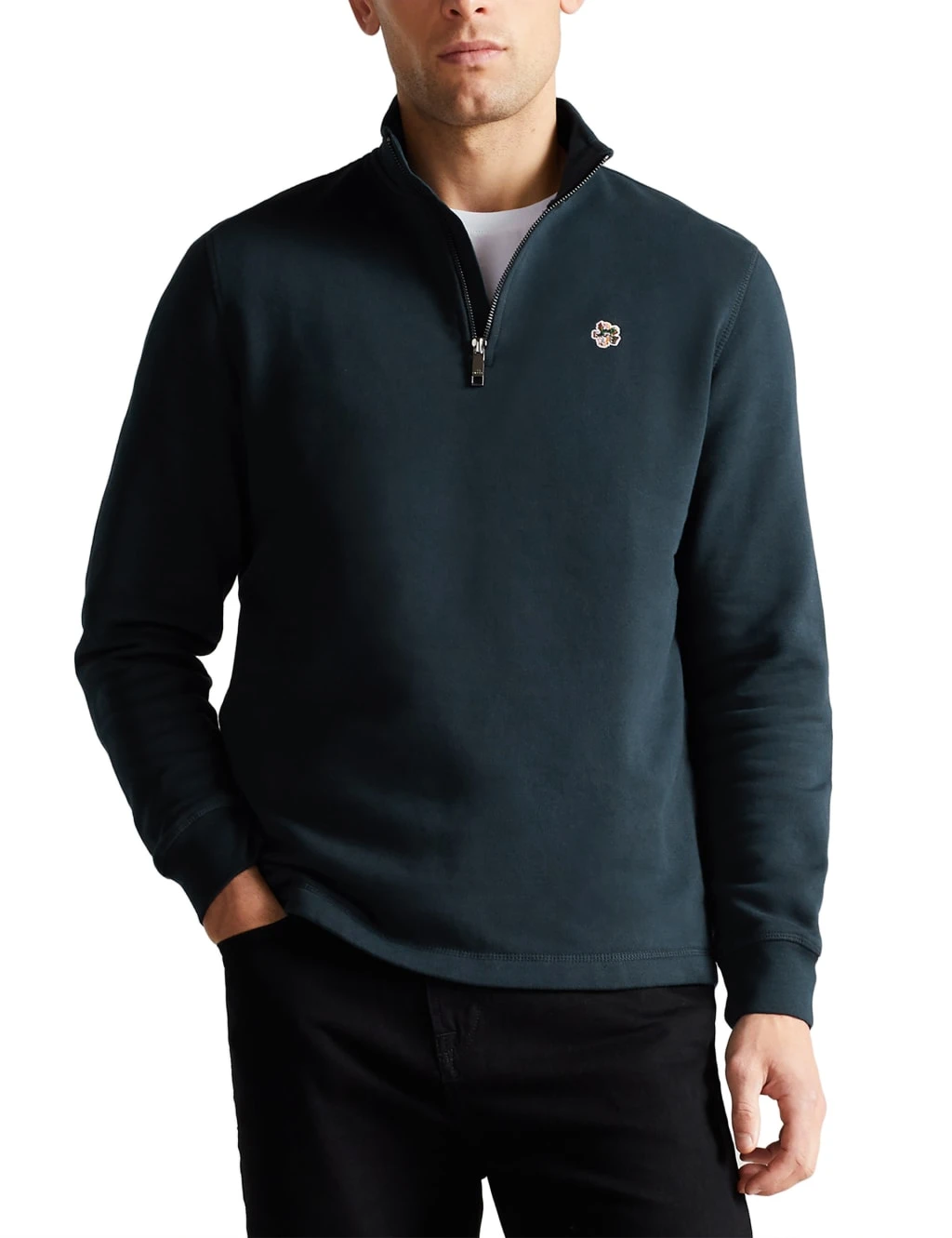 Ted Baker Pure Cotton Half Zip Funnel Neck Sweatshirt 1 Ted Baker Pure Cotton Half Zip Funnel Neck Sweatshirt
