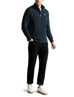 Ted Baker Pure Cotton Half Zip Funnel Neck Sweatshirt 6 Ted Baker Pure Cotton Half Zip Funnel Neck Sweatshirt -Marksandspencer Sale Store SD 10 T18 3552 F0 X EC 1