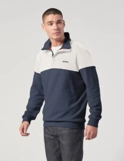 MUSTO Pure Cotton Half Zip Sweatshirt -Marksandspencer Sale Store SD 10 T18 4026 F4 X EC 3