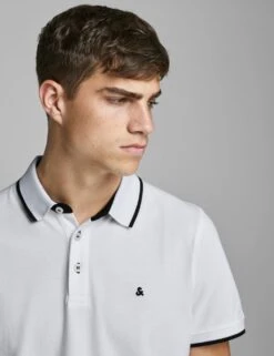 Jack & Jones 2pk Slim Fit Pure Cotton Tipped Polo Shirts -Marksandspencer Sale Store SD 10 T18 4090 Z4 X EC 4