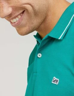 Lee Pure Cotton Pique Tipped Polo Shirt -Marksandspencer Sale Store SD 10 T18 4416 J0 X EC 3