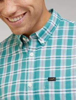 Lee Pure Cotton Check Oxford Shirt -Marksandspencer Sale Store SD 10 T18 4423 J4 X EC 3