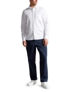 Ted Baker Regular Fit Linen Rich Oxford Shirt