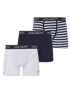 Lyle & Scott 3pk Cotton Rich Striped Trunks