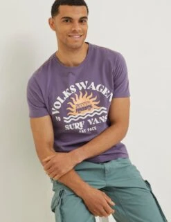 Pure Cotton Van Graphic Crew Neck T-Shirt