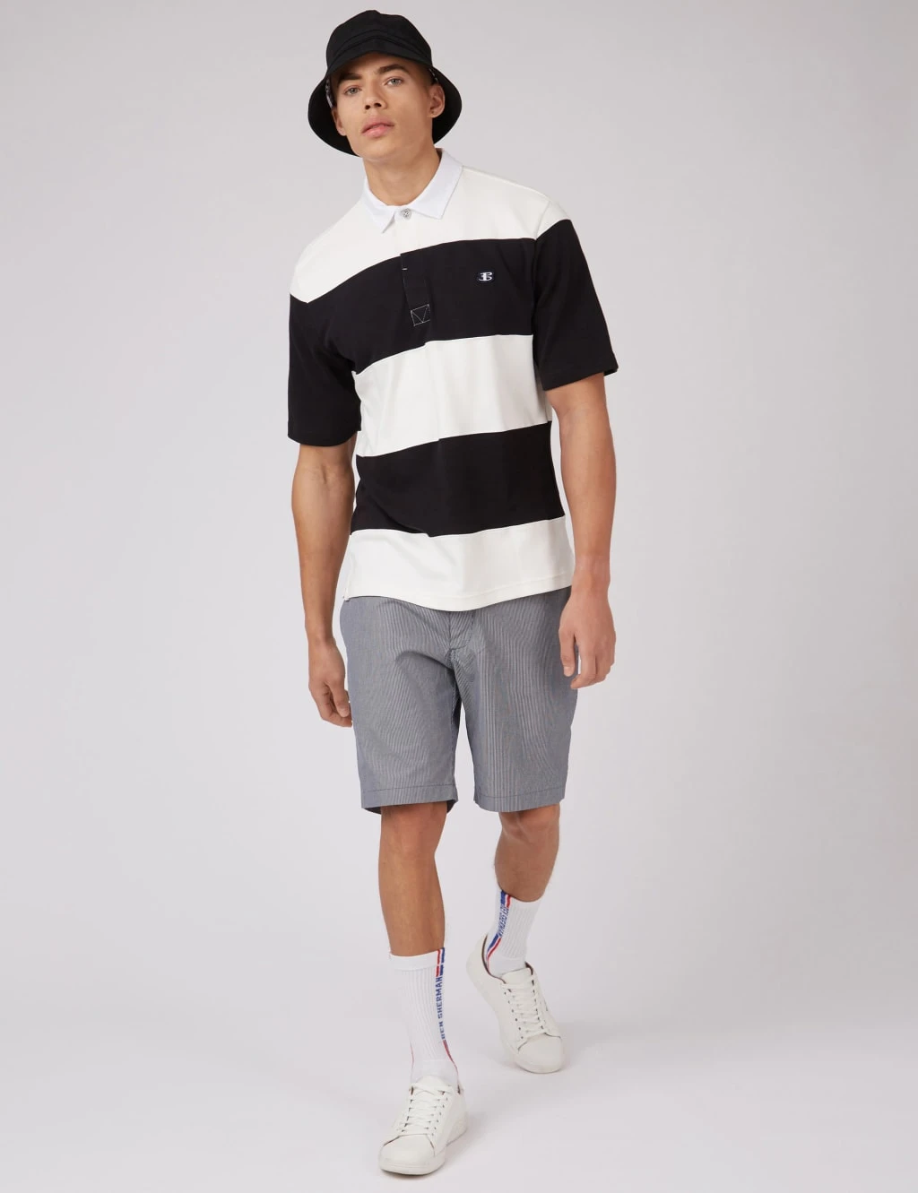 Ben Sherman Pure Cotton Striped Short Sleeve Rugby Shirt 3 Ben Sherman Pure Cotton Striped Short Sleeve Rugby Shirt - Image 3
