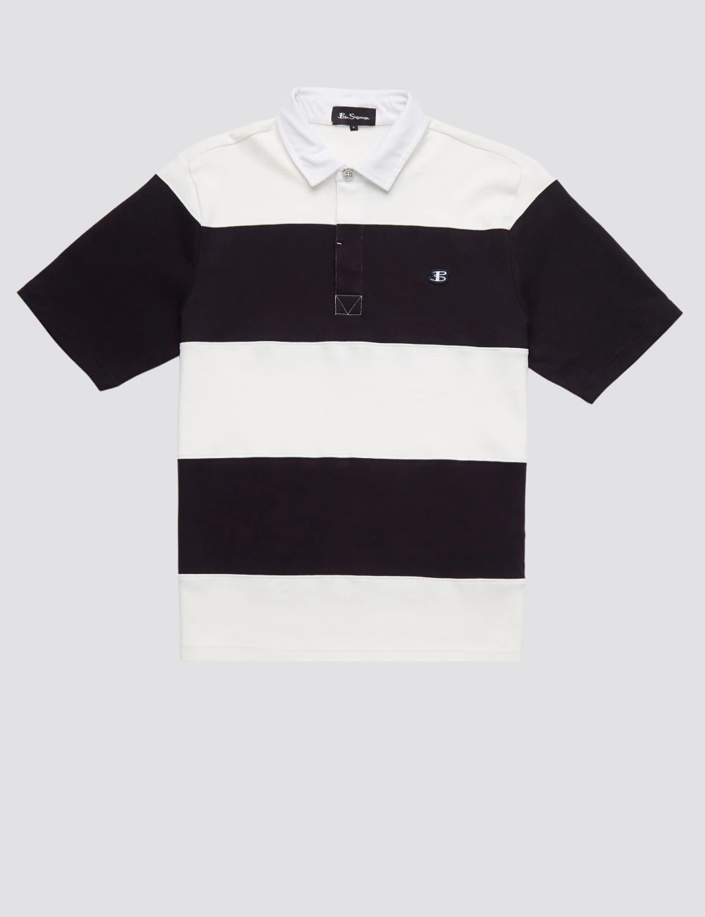 Ben Sherman Pure Cotton Striped Short Sleeve Rugby Shirt 2 Ben Sherman Pure Cotton Striped Short Sleeve Rugby Shirt - Image 2