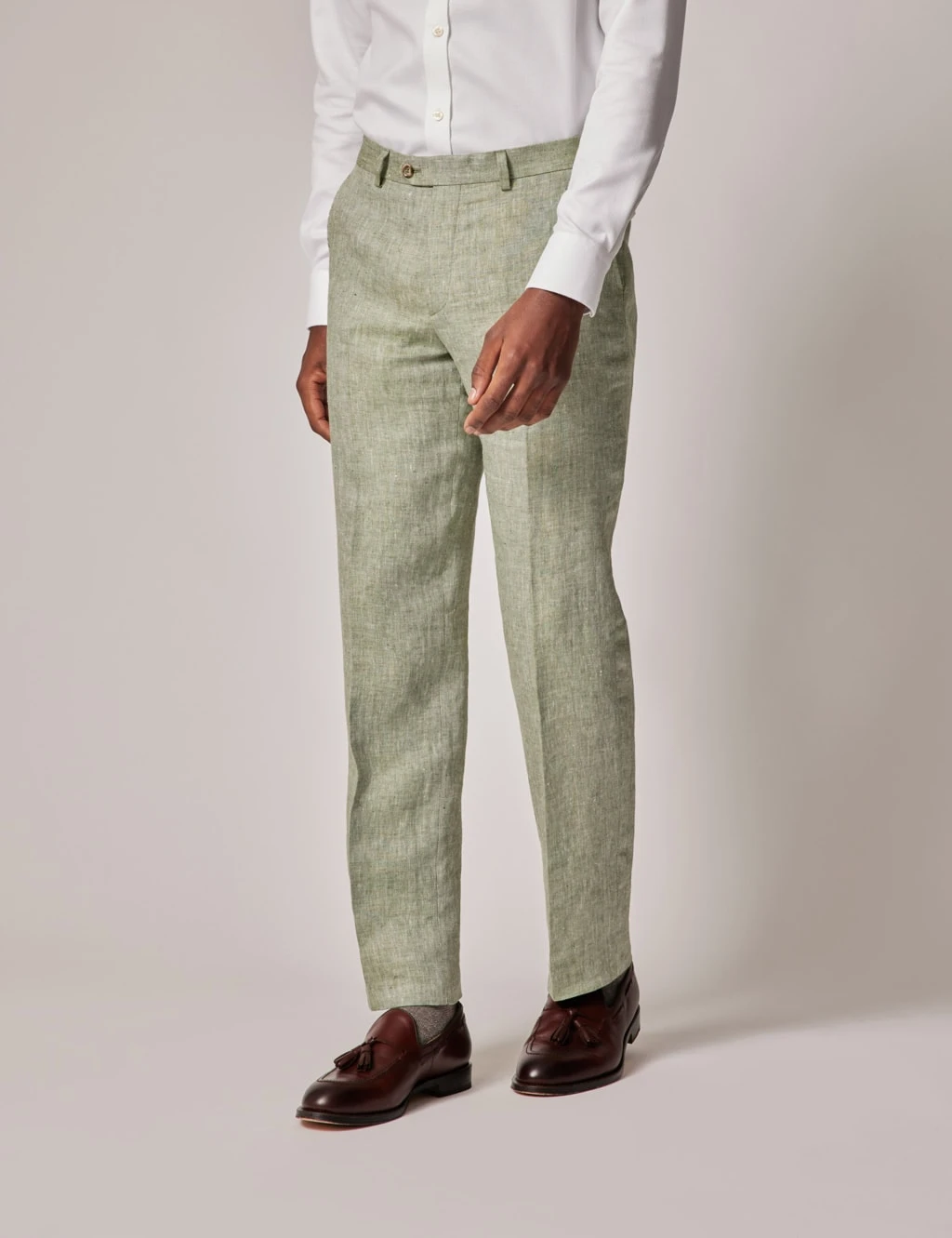 Tailored Fit Pure Linen Suit Trousers 2 Tailored Fit Pure Linen Suit Trousers - Image 2