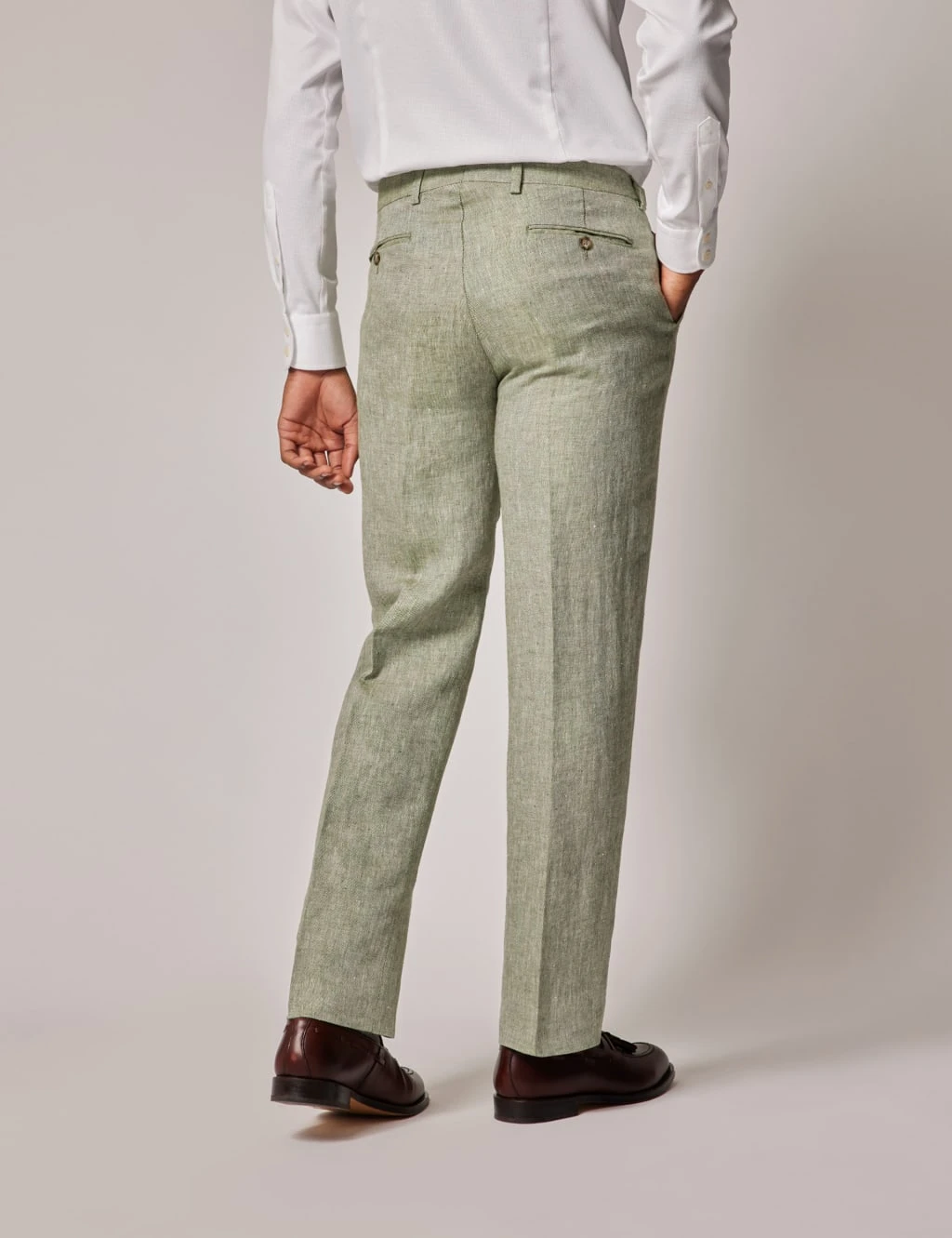 Tailored Fit Pure Linen Suit Trousers 4 Tailored Fit Pure Linen Suit Trousers - Image 4