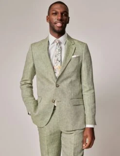 Tailored Fit Pure Linen Suit Jacket -Marksandspencer Sale Store SD 10 T19 2557 J0 X EC 3