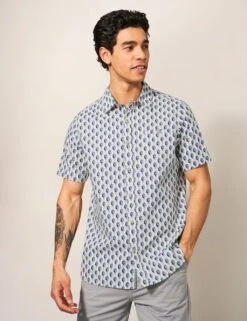 WHITE STUFF Cotton Rich Fish Print Shirt -Marksandspencer Sale Store SD 10 T19 2567 Z4 X EC 1