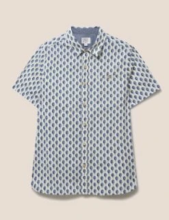 WHITE STUFF Cotton Rich Fish Print Shirt -Marksandspencer Sale Store SD 10 T19 2567 Z4 X EC 90