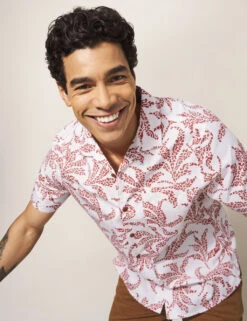 WHITE STUFF Pure Cotton Leaf Print Revere Shirt 8 WHITE STUFF Pure Cotton Leaf Print Revere Shirt -Marksandspencer Sale Store SD 10 T19 3057 Z4 X EC 2