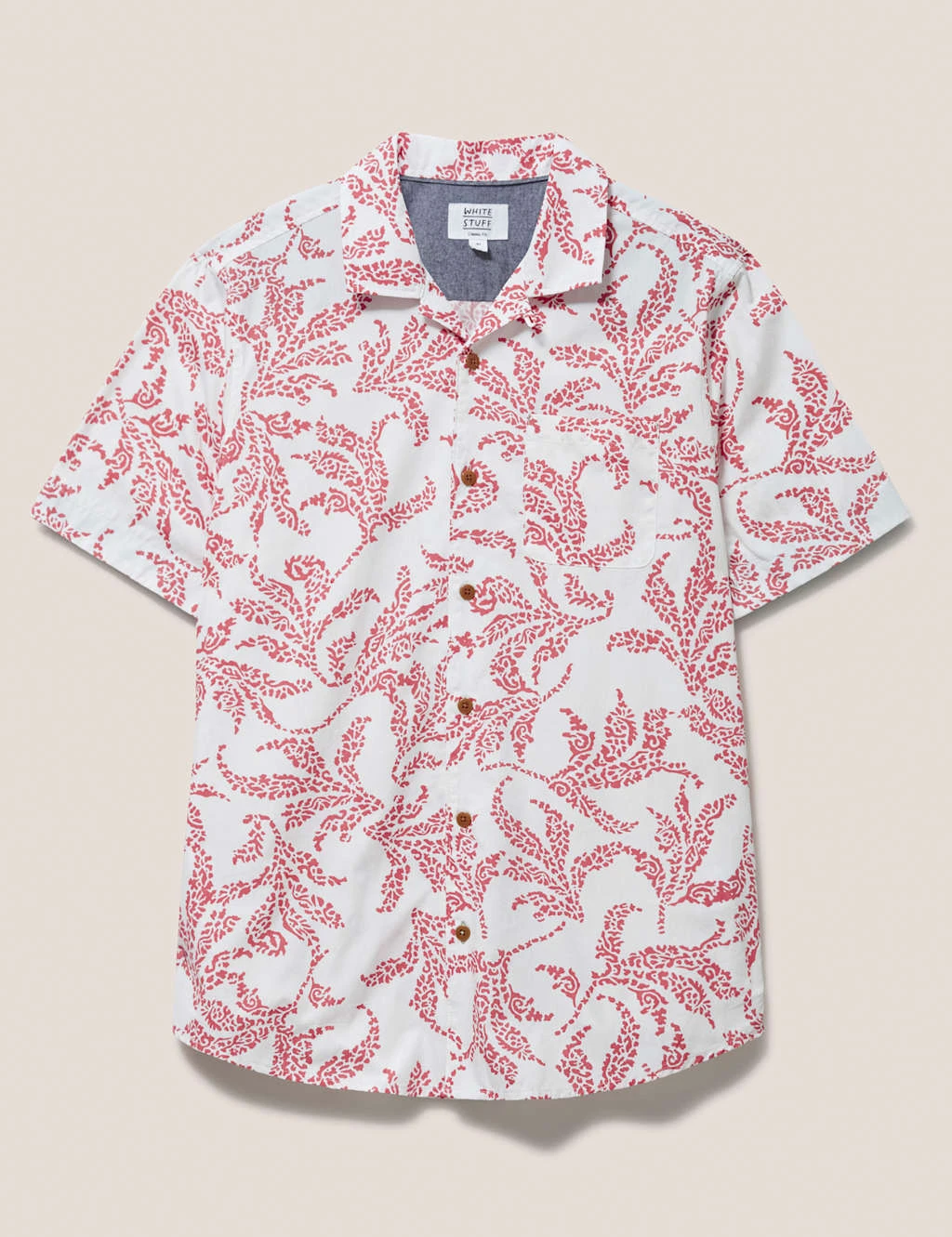 WHITE STUFF Pure Cotton Leaf Print Revere Shirt 2 WHITE STUFF Pure Cotton Leaf Print Revere Shirt - Image 2