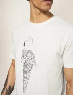 WHITE STUFF Cotton Rich Flamingo Graphic T-Shirt -Marksandspencer Sale Store SD 10 T19 3063 V4 X EC 2
