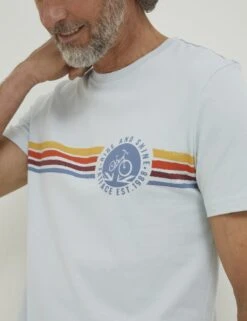 Pure Cotton Striped Bike Print T-Shirt -Marksandspencer Sale Store SD 10 T19 3541 E0 X EC 1