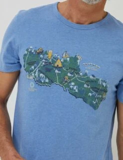 Pure Cotton Map Graphic Crew Neck T-Shirt -Marksandspencer Sale Store SD 10 T19 4060 E4 X EC 2