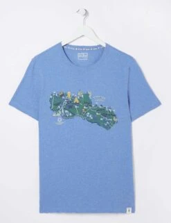 Pure Cotton Map Graphic Crew Neck T-Shirt -Marksandspencer Sale Store SD 10 T19 4060 E4 X EC 90