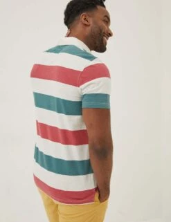 Pure Cotton Striped Polo Shirt -Marksandspencer Sale Store SD 10 T19 5246M Z4 X EC 1