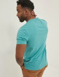Pure Cotton Henley T-Shirt -Marksandspencer Sale Store SD 10 T19 5405M J0 X EC 1